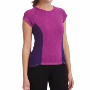 NEW Moxie Cycling Color Block Tee Solid Iris Large